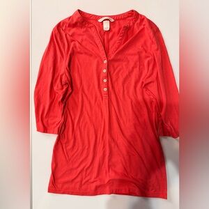 Victoria's Secret Hot Pink Button-Front Henley Tunic